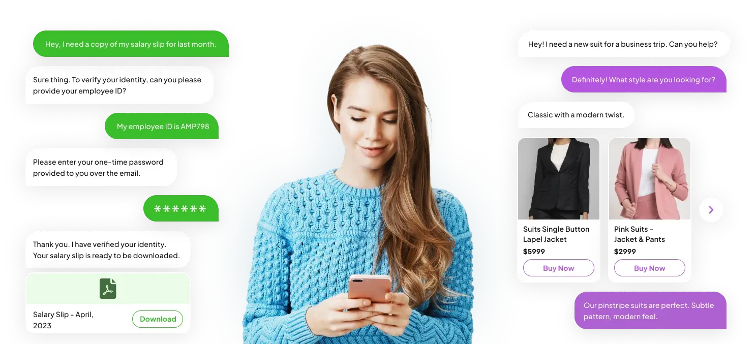 Elevate your CX and EX with<br><span>Conversational AI</span> that 